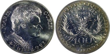 1984 100 Fr Curie Gad-899 MS67