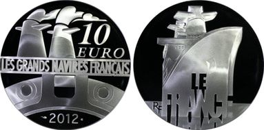 2012 € 10 Le France Great French Ships PR68DCAM