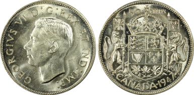 1947/7 50C Wide Date Straight 7 MS63