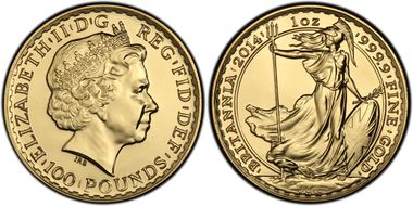 2014 £100 S-BQ4B Britannia Au MS67