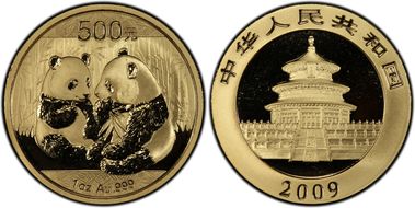 2009 500 Yn Panda Gold PAN-498A MS68