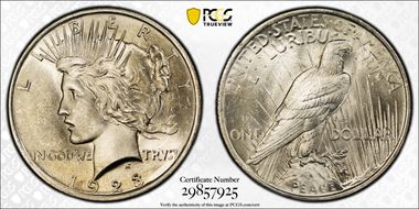 1923 $1 VAM 1AB, Extra Hair MS64+