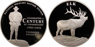 2003 Medal NWRS - Elk Silver PR70DCAM
