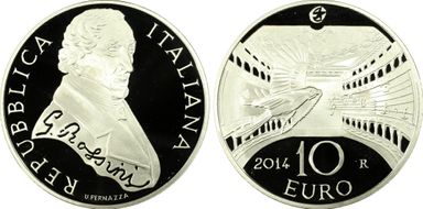 2014-R € 10 Gioachino Rossini PR69DCAM