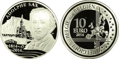2014 € 10 Adolphe Sax PR69DCAM