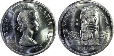 1958 S$1 British Columbia MS63