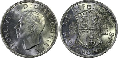 1946 1/2 Cr S-4080 MS64+