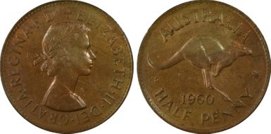 1960 Y. (p) 1/2D MS64BN