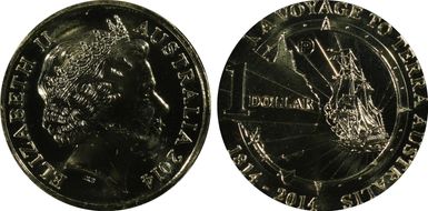 2014-P $1 Terra Australis Counterstamp MS65