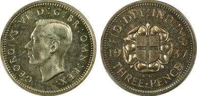 1937 3D S-4085 Silver Shield on Rose PR66