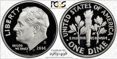 2014-S 10C Silver PR70DCAM