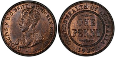 1929 (m) 1D English obverse MS64RB