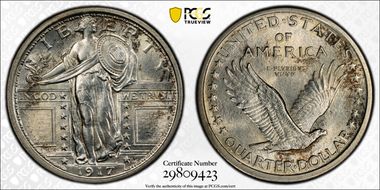 1917 25C Type 1 MS63FH