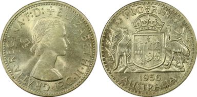 1956(m) Florin KM-60  Ag MS63