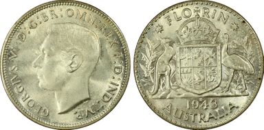 1943-S Florin KM-40  Ag MS64