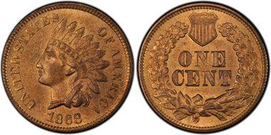 1868 1C MS65+ RB