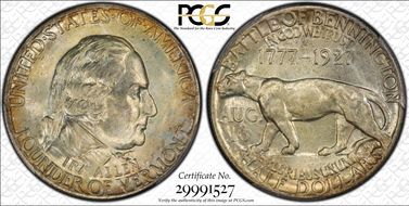 1927 50C Vermont MS67