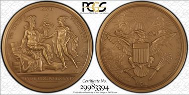 "1776" Medal FH-635 20th Century Restrike U.S. Diplomatic Medal - Brass MS66