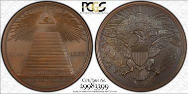 1882 AE Medal J-CM-20, Great Seal MS65BN