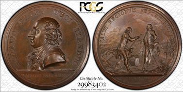 (Ca. 1787) AE Medal Betts-557, Horatio Gates at Saratoga Original Dies MS66BN