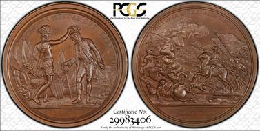 "1781" AE Medal Betts-593, Barre Restrike MS66