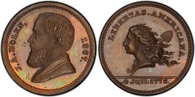 (1867) Token Ma-Sp 43 Copper J.A. Bolen MS64BN