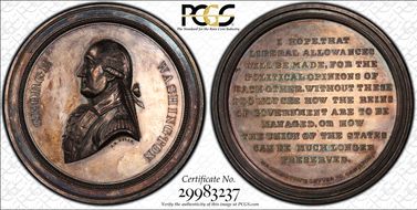 No Date Medal Baker-257 Silver Letter to Hamilton MS63