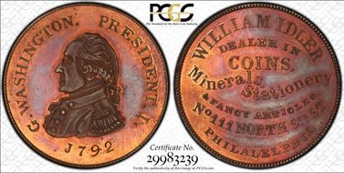 (1859) Token Miller Pa-211 Copper William Idler MS65RB