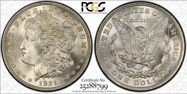 1921-D $1 MS66