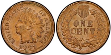 1897 1C 1 in Neck MS64BN