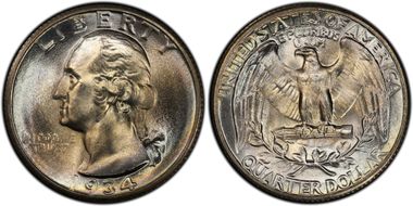 1934 25C Light Motto MS67