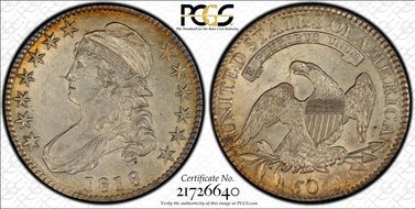 1818 50C O-107 AU58