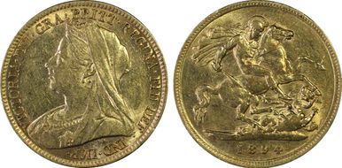 1894 1/2 Sov S-3878 AU55