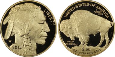 2014-W $50 American Buffalo .9999 Fine Gold First Strike PR70DCAM