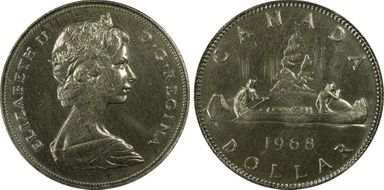1968 $1 No Island MS65