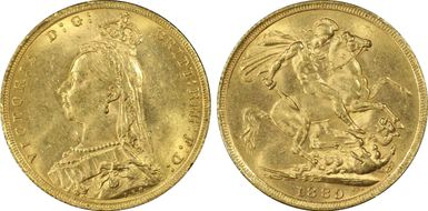 1889 Sov S-3866B 2nd Obverse MS63+