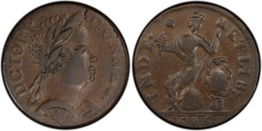 1785 CT 1/2P Bust Right, African Head AU50BN