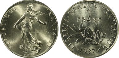 1987 1 Fr Gad-474 MS68