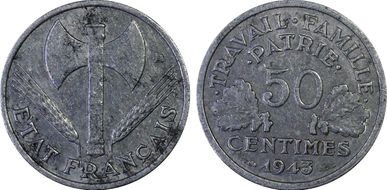 1943 50C Gad-425 Lourde AU50