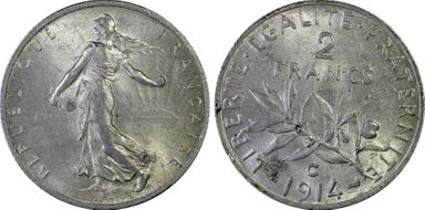 1914-C 2 Fr Gad-532 F-266 MS62