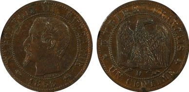 1853-D 1C Gad-86 F-102 MS62BN