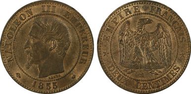 1855-MA 2C Gad-103 Ancre MS63RB