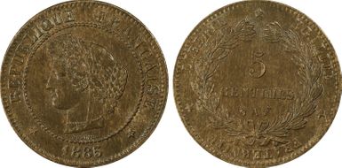 1885-A 5C Gad-157a MS64BN