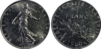 1960 1 Fr Gad-474 F-226 Petit 0 MS61