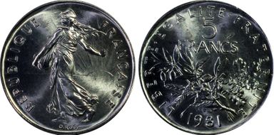 1981 5 Fr Gad-771 MS67