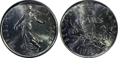 1983 5 Fr Gad-771 MS67