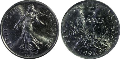 1996 5 Fr Gad-771 MS64