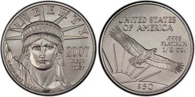 2007 $50 Statue of Liberty MS70
