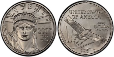 2007 $25 Statue of Liberty MS70