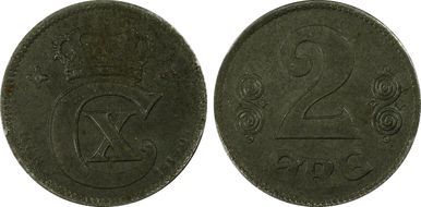 1919 HCN GJ 2 Øre KM-813.2a Iron MS62